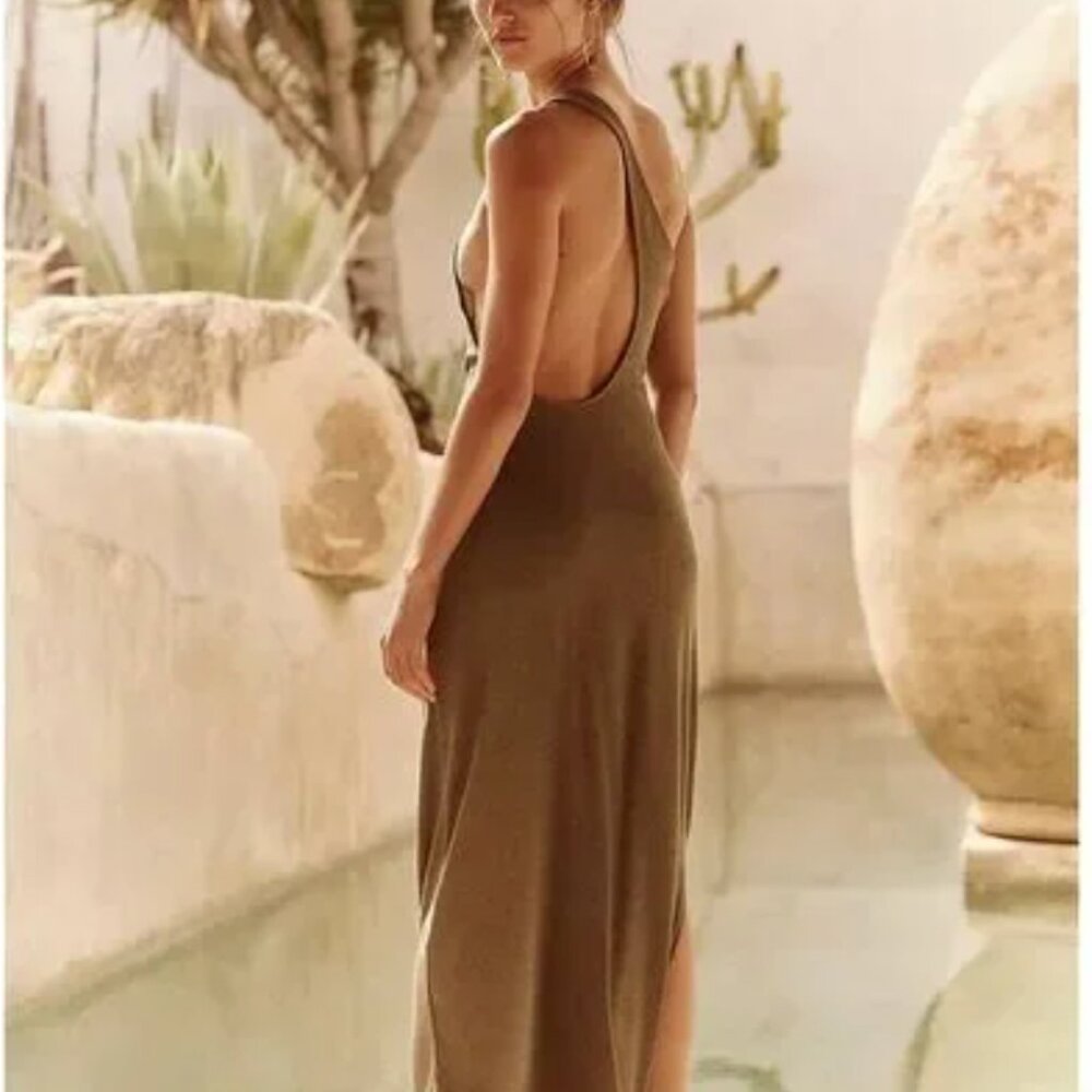 Free People Beach NWOT Saturday Night Out One Shoulder Ribbed Tank Dress